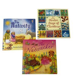 Usborne Mini Christmas Childrens Books Nativity Nutcracker 12 Days  Christmas 4"